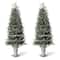 2 Pack 5ft. Pre-Lit Pine Artificial Christmas Porch Tree, Warm White LED Lights